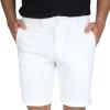 Bermuda De Vestir Color Blanco De Algodón Corte Slim Fit Para Hombre